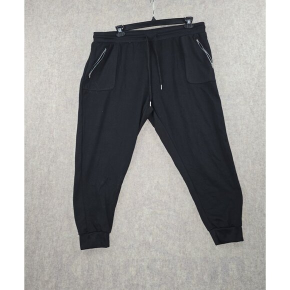 Daisy Fuentes Womens Jogger Pants Black Size 3X Plus Fit Polyester Blend - Picture 1 of 6